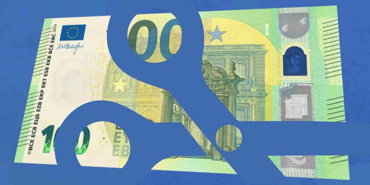 Sakset ja seteli, kuvituskuva