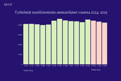 Markkinoinnissa työttömien määrässä ei ole tapahtunut paljoakaan muutosta vuosina 2024-2025.