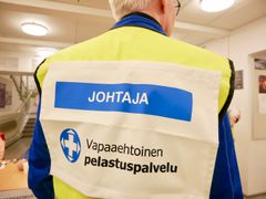 Vapaaehtoinen pelastuspalvelu oli mukana harjoituksessa.