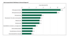 Yli 65-vuotiaiden valinnanvapauskokeilun yleisimmät diagnoosit Mehiläisessä (1.9.2025–31.5.2026)