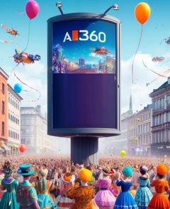 Vappu festival in Finland in front off AI360 bilboard