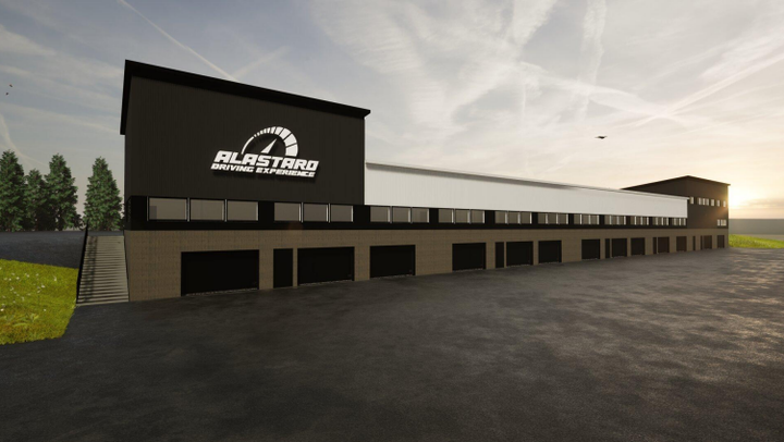 Havainnekuva Alastaro Circuitille Loimaalle rakennettavista uusista tiloista.