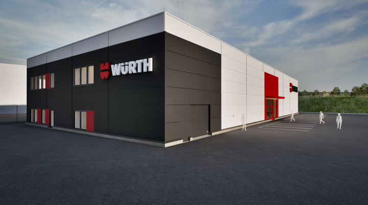 Havainnekuva. Tekova toteuttaa uuden Würth Centerin Pirkkalaan.