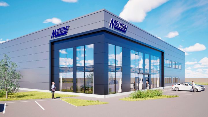 Havainnekuva: Tekova rakentaa Meriman uudet toimitilat Blue Industry Parkin alueelle Turun telakan läheisyyteen.