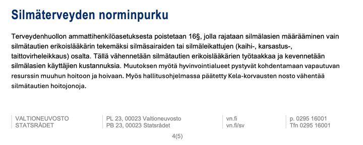 Valtioneuvoston budjettiriihen 2024 muistiinpanojen kirjaus terveydenhuollon ammattihenkilöistä annetun asetuksen 16 § poistamisesta.