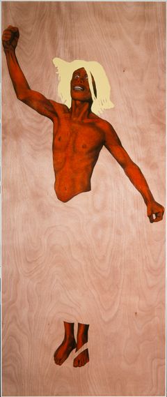 Robert Lucander, Warum bellen, wenn man auch beissen kann, 2002, akryylimaalaus gaboninmahongille.