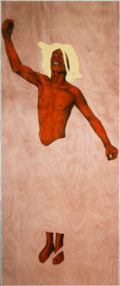 Robert Lucander, Warum bellen, wenn man auch beissen kann, 2002, akryylimaalaus gaboninmahongille.