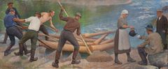 Pekka Halonen, Timmerflottare, 1925, olja på duk.