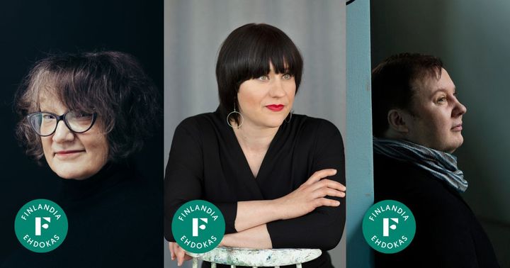 Monika Fagerholm, Marjo Niemi ja Jarkko Volanen ovat vuoden 2025 Finlandia-ehdokkaita.