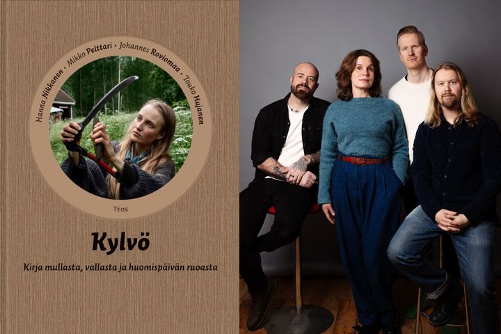 Kylvö – Kirja mullasta, vallasta ja huomispäivän ruoasta -kirjan tekijät ovat Mikko Pelttari (vas.), Hanna Nikkanen, Johannes Roviomaa ja Touko Hujanen.