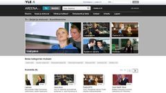 Kuvakaappaus Yle Areenan beta-version etusivusta vuonna 2011, jossa näkyy eri TV-sarjaehdotuksia ja kategoriavalikoima.