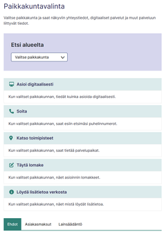Tällaiselta näyttää verkkosivujen uusi visuaalinen tapa esittää yhteystietoja.