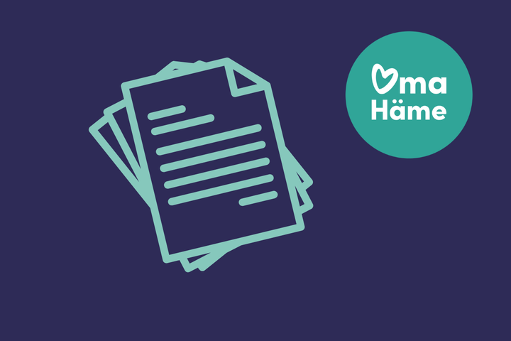 Paperinippu sinisellä taustalla ja Oma Häme -logo oikeassa yläkulmassa.