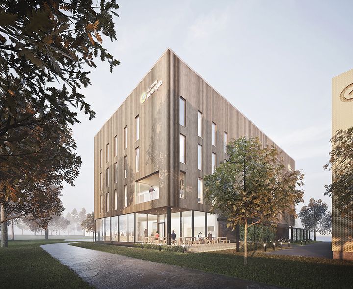 Havainnekuva, näkymä radalta.