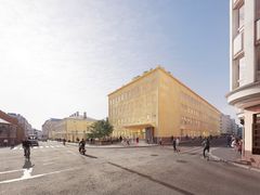 Havainnekuva Kaartin Lasaretti -korttelista laajennuksen ja peruskorjauksen jälkeen.