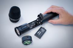 The modular Spectera handheld transmitter with the programmable Command adapter