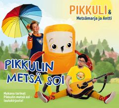 Pikkulin metsä soi -kirjan kannessa Metsämarja ja Antti poseeraavat yhdessä Pikkuli-maskotin kanssa. Antti pitelee käsissään kitaraa. Metsämarjalla on sateenkaaren värinen sateenvarjo. Pikkuli-maskotti seisoo keskellä. Levyn kansikuva on neliskanttinen.