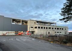 Åbo Flygdivision, kontorsdelens huvudfasad.