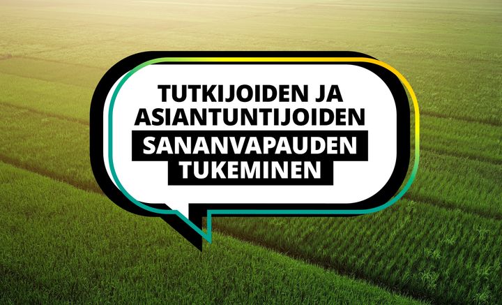 Teksti: Tutkijoiden ja asiantuntijoiden sananvapauden tukeminen.