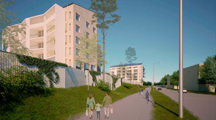 Espoon Asunnot rakennuttaa Espoon Karakallioon 82-asuntoisen kerrostalokohteen, jonka arvioitu valmistuminen on syksyllä 2026. Kuva: ArkOpen Oy