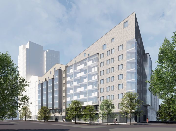 Havainnekuva Ulappakatu 4:ään rakennettavasta kerrostalokohteesta.