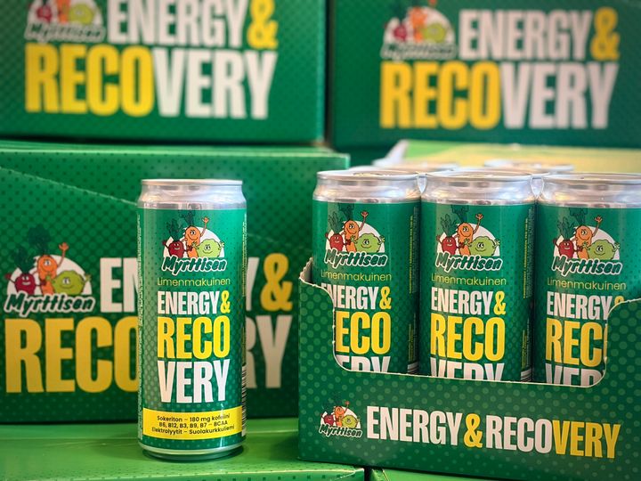 Myrttisen Energy & Recovery -energiajuoma nyt kaupoissa ympäri Suomen.