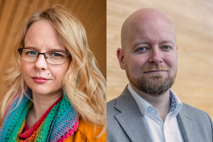 Kansanedustaja Laura Meriluoto ja europarlamentaarikko Jussi Saramo