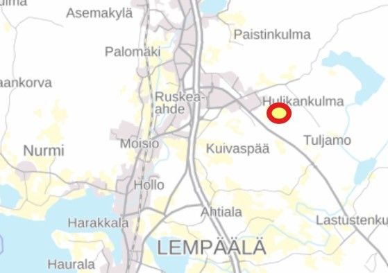 Karttakuva uuden vankilan sijaintipaikasta.