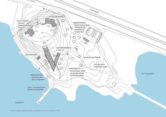 Karttakuva Tarvaspään museon lähialueesta, jolla havainnoidaan Unelmien Tarvaspää -hankkeessa suunniteltuja muutoksia.