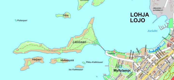 Ilmakuva Liessaaren kartasta.