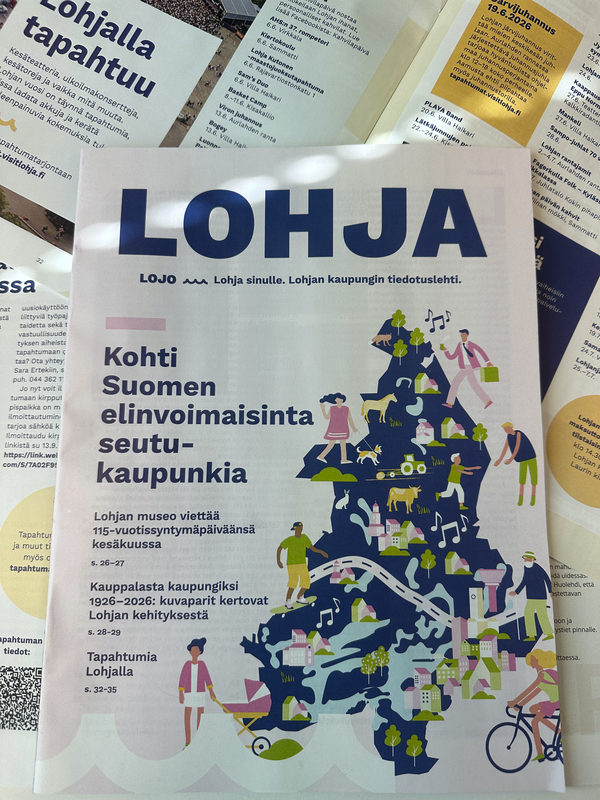 Lohjan kaupungin tiedotuslehti on jaettu kotitalouksiin