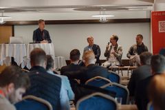 From left to right: Jari Vähänen (Finnish Gambling Consultants), Christer Fahlstedt (Paf), Velipekka Nummikoski (Veikkaus), Dainis Niedra (Entain)