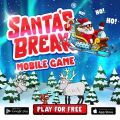 Joulumakeisten lisäksi Santa's Break tunnetaan suositusta mobiilipelistä.