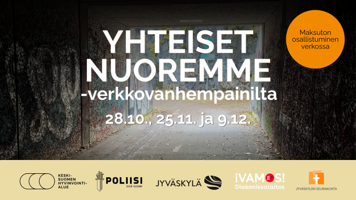Yhteiset nuoremme -verkkovanhempainilta, maksuton osallistuminen verkossa.