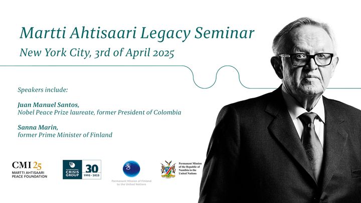 Martti Ahtisaaren rauhantyön perintöä kunnioittava seminaari New Yorkissa.