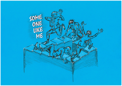 Aurinkobaletti esittää taidetestaajille Turussa teoksen Someone like me.