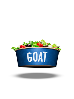 Kuva Picadeli-salaattikulhosta, jossa lukee "GOAT".