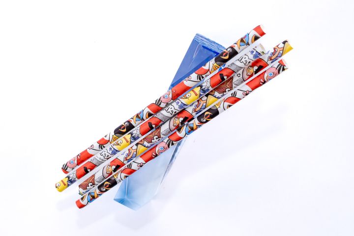 Sustainable Angry Birds character straws by Dolea
