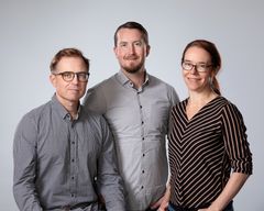 Lääkärit Samuli Nissinen, Atte Aitkoski ja Elina Jokinen