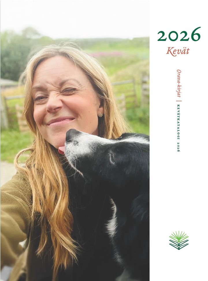 Orava-kirjojen kevään 2026 katalogi, kannessa Ninka Reittu.