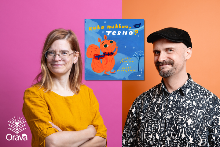 Lotta Sonninen ja Matti Pikkujämsä, kuvat: Emma Suominen. Kuka nukkuu, Terho? -kirjan ulkoasu Matti Pikkujämsä.