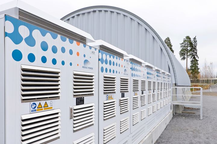The grid-forming energy storage delivered by Merus Power in Valkeakoski.