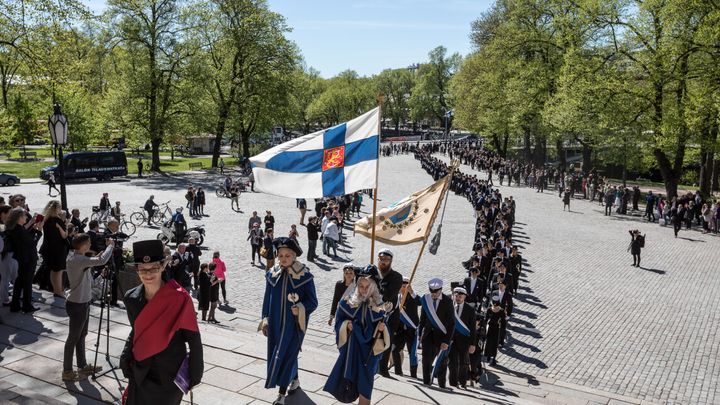 Turun yliopiston promootion akateeminen juhlakulkue vuonna 2017.