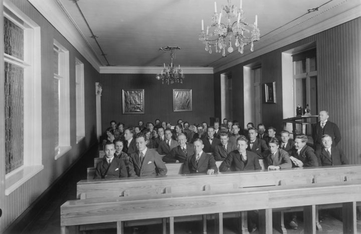 Saksan pro exercitio -harjoitukset Turun yliopistolla 1920-luvun puolivälissä.