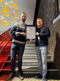 Rektorn för Metsokangas skola Otto Leskinen och KiVa-ansvarsläraren Antti Ranta