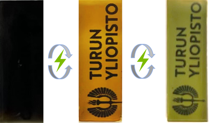 kuvassa%20kolme%20eri%20v%E4rist%E4%20palkkia%2C%20joissa%20n%E4kyy%20Turun%20yliopiston%20logo.%20Ne%20ovat%20valokuvia%20tutkijan%20kehitt%E4mist%E4%20poryfiinikalvoista%2C%20jotka%20vaihtavat%20v%E4ri%E4%20s%E4hk%F6virran%20vaikutuksesta