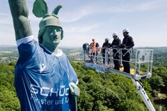 Measuring 53.46 metres in height, including its pedestal, Hermann's Monument was completed in 1875 and ever since has risen high above the Teutoburg Forest. The figure of Hermann himself measures 26.57 metres up to the point of the sword, making it the tallest statue in Germany today.