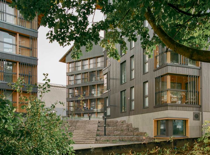 Vuoden 2025 Puupalkinnon voittaja on Kuokkalan Kalon -puukerrostalokortteli Jyväskylässä.