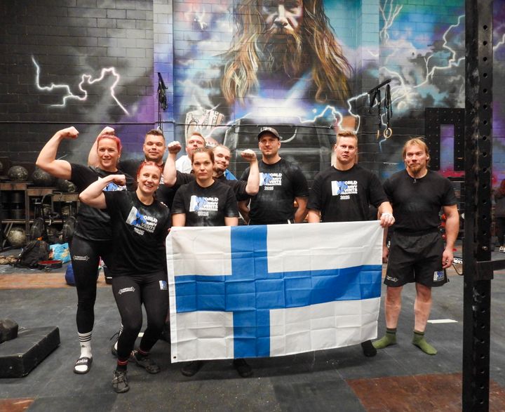 Suomen maajoukkue vahvin lajien MM-kilpailuissa, Yorkissa, Englannissa.