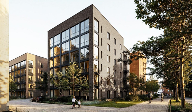 Visualisointikuva julkisivusta. Arkkitehtitoimisto NOAN